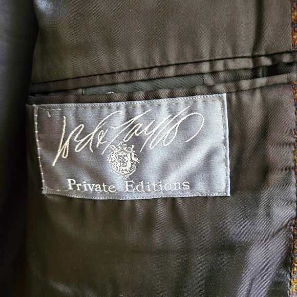 Vintage Burberrys Sport Coat Blazer Jacket Men's  Houndstooth Brown Pure Wool L. - Picture 8 of 11